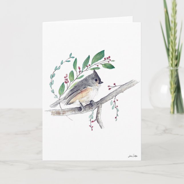 Carte d'art Tufred Titmouse (Devant)