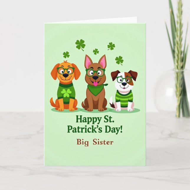Carte d'art vectoriel de chiens pour la Saint-Patr (Devant)