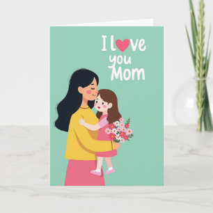 Carte d'art vectorielle 'Je t'aime maman'
