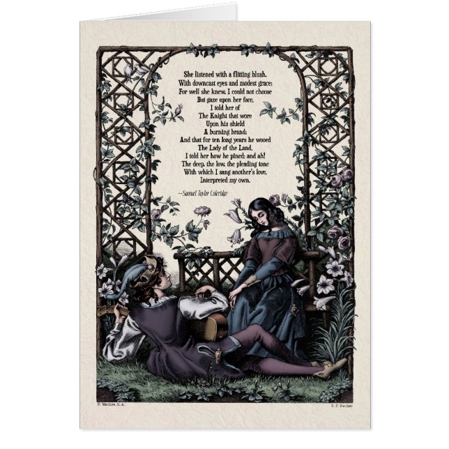 Carte d'art victorienne Coleridge "Love" (Devant)