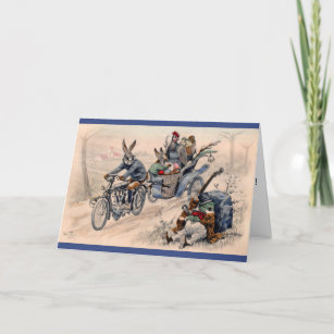 Carte d'Arthur Thiele Pâques - lapins de moto
