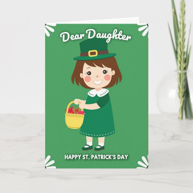 Carte Dashed Trim St Patricks Day Card (Devant)