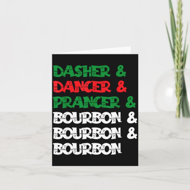 Carte Dasher Dancer Prancer &amp; Bourbon Christmas Funn (Devant)