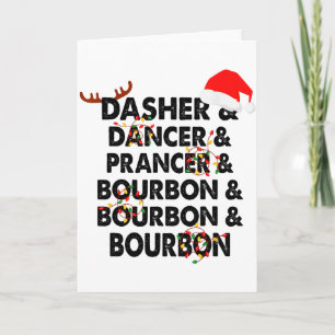 Carte Dasher Dancer Prancer & Bourbon Noël Holi