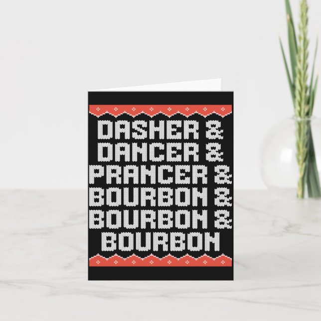 Carte Dasher Dancer Prancer And Bourbon Christmas Holida (Devant)