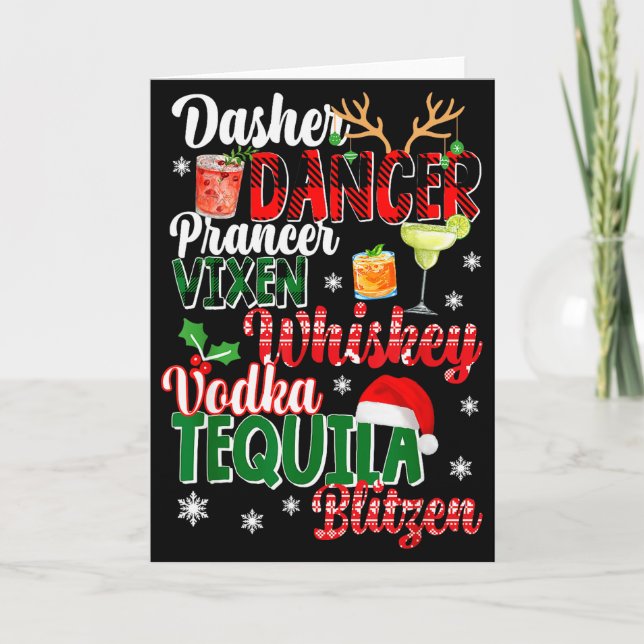 Carte Dasher Dancer Prancer Vixen Moscato Vodka Tequila  (Devant)