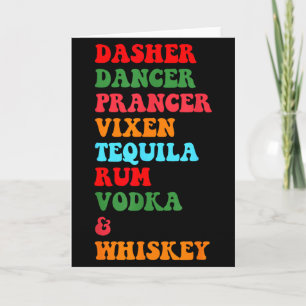 Carte Dasher Dancer Prancer Vixen Tequila Rum Vodka Desi
