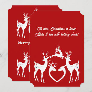 Carte d'assistance Père Noël blanche pour les renn
