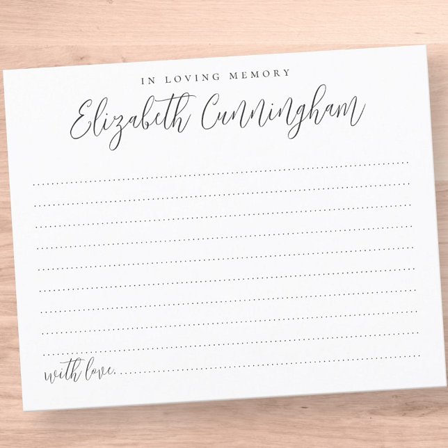 Carte d'assistance simple en mémoire d'amour (Créateur téléchargé)