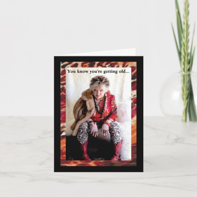 Carte Date de naissance du vieux penny humoristique (Devant)