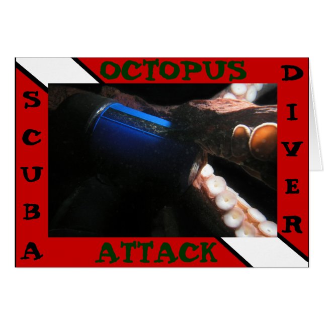 Carte d'attaque de pieuvre du plongeur Scuba (Devant horizontal)