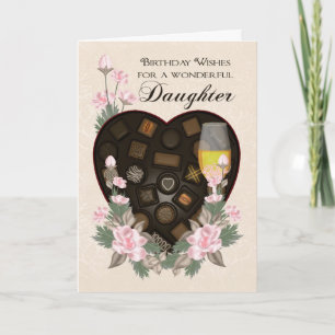 Carte Daughter Chocolates Wine And Flower Birthday Greet
