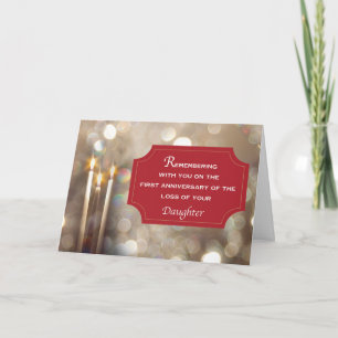 Carte Daughter First Anniversary Remembrance Christmas