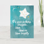 Carte Daughter Tween or Teen Birthday Night Sky<br><div class="desc">A daughter est un like a gem. Notez que vous connaissez bien la raison de la shine,  and,  and shine more brightly. Make her birthday more special with this card the depicts a shining star on a dark night sky.</div>