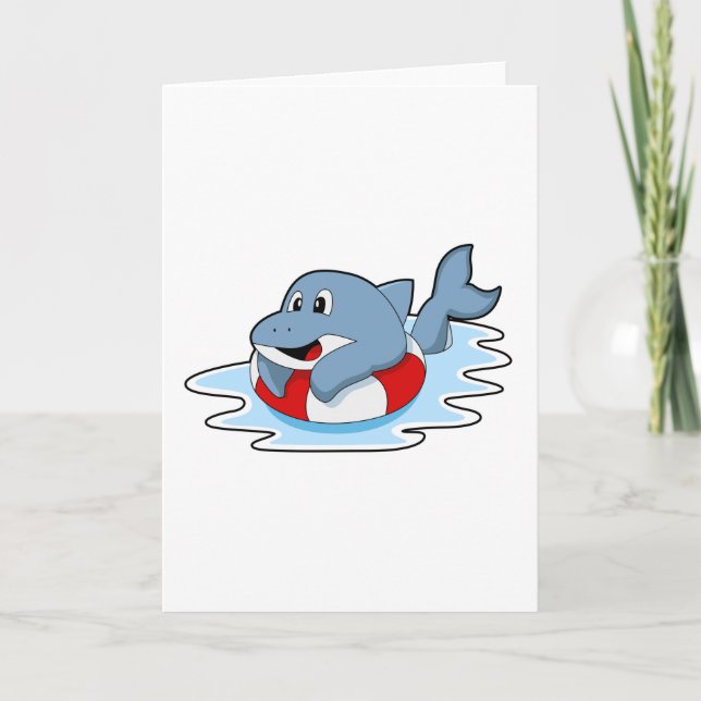 Carte Dauphin à la baignade avec bouée.PNG (Devant)