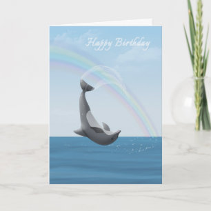 Carte Dauphin de joyeux anniversaire