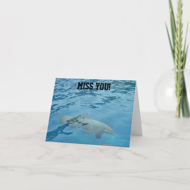 Carte Dauphin de la scène sous-marine Tu me manques (Devant)