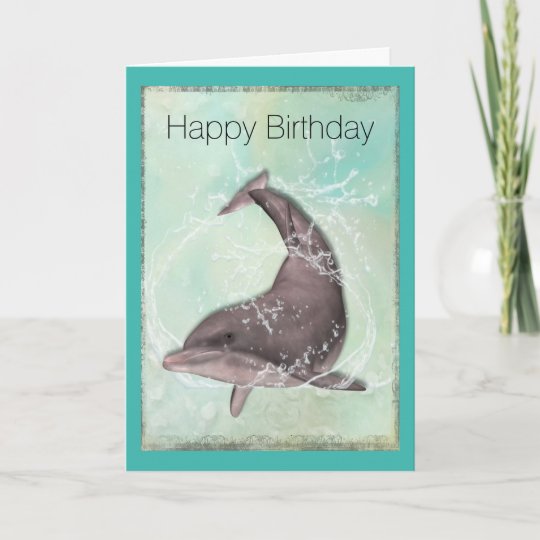 Carte Dauphin Eclaboussant Autour Du Joyeux Anniversaire Zazzle Fr