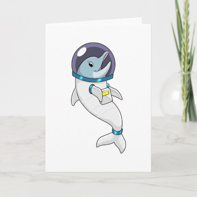 Carte Dauphin en astronaute en costume (Devant)