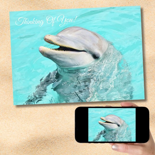 Carte Dauphin Sourire Pensant À Vous (Créateur téléchargé)