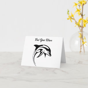 Carte Dauphin Tribal Design Stylisé Art Océan Géométriqu