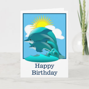 Carte Dauphins Bleus Sauteurs Personnalisés