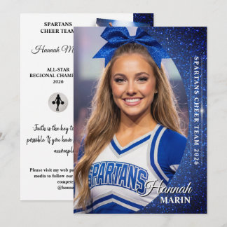 Carte d'autographe de cheerleading pailletée Carte