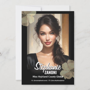 Carte d'autographe de concours Black Gold Floral L