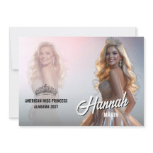 Carte d'autographe de concours de beauté avec doub
