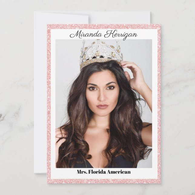 Carte d'autographe de concours de beauté Rose Gold (Devant)