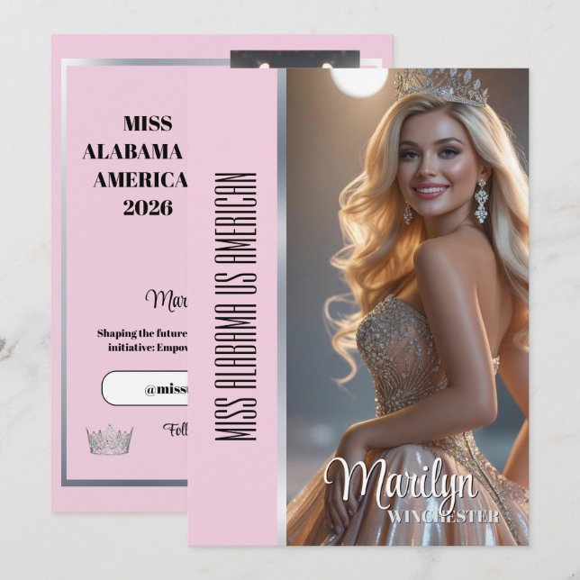 Carte d'autographe de concours pour adolescentes C (Devant / Derrière)