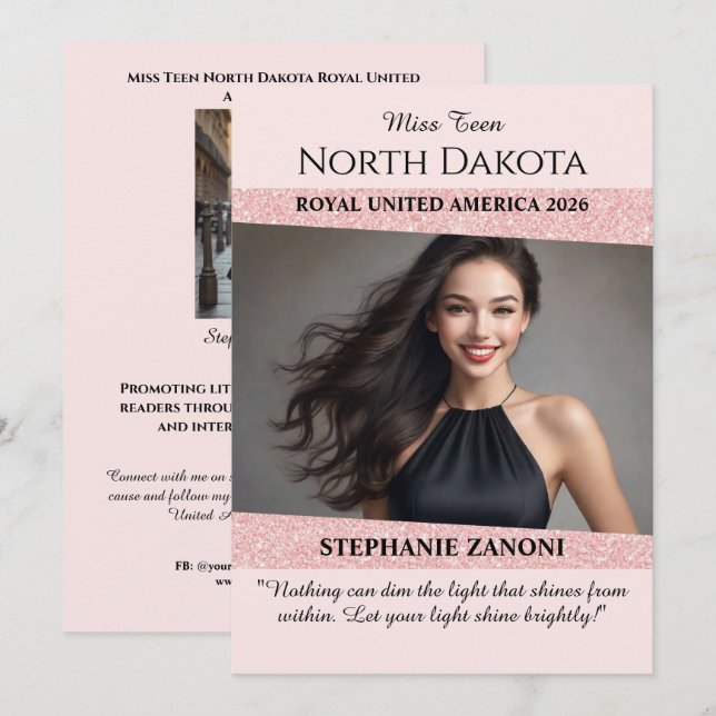 Carte d'autographe de concours Rose Gold Glam Conc (Devant / Derrière)