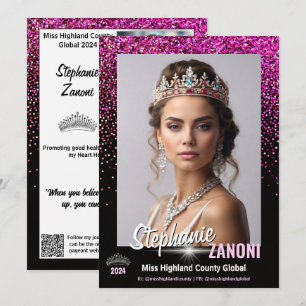 Carte d'autographe de concours Royal Pink Glitter