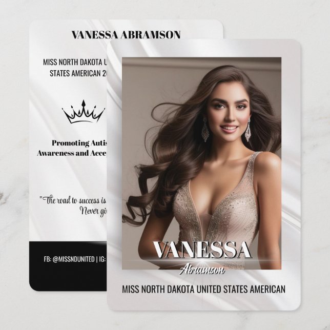 Carte d'autographe de la Sheer Sunburst Pageant (Devant / Derrière)