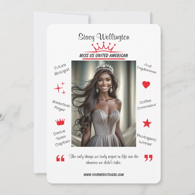 Carte d'autographe de Miss Concours Rencontre & Éc (Dos)
