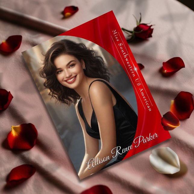 Carte d'autographe Ruby Shine pour les concours de (Complete your pageant titleholder promotional kit with custom autograph cards in bright ruby shine)