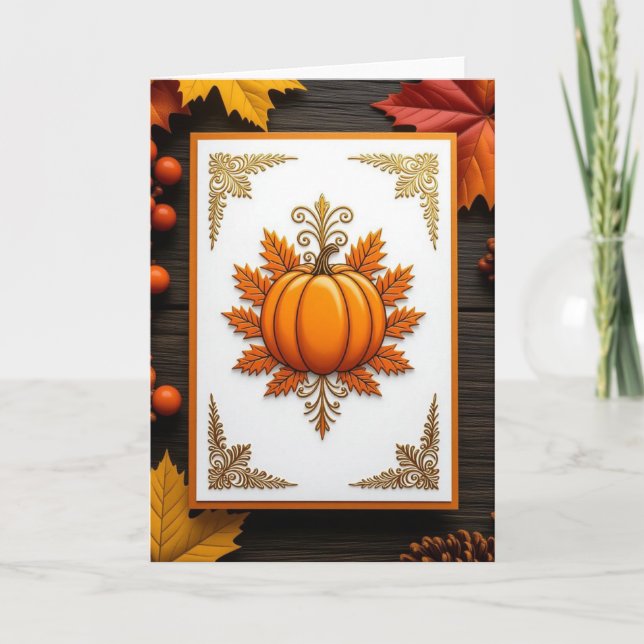 Carte d'automne, Carte d'automne joyeuse, Carte d' (Devant)