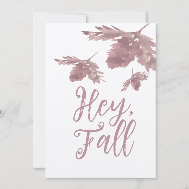 Carte d'automne feuille aquarelle marron (Devant)