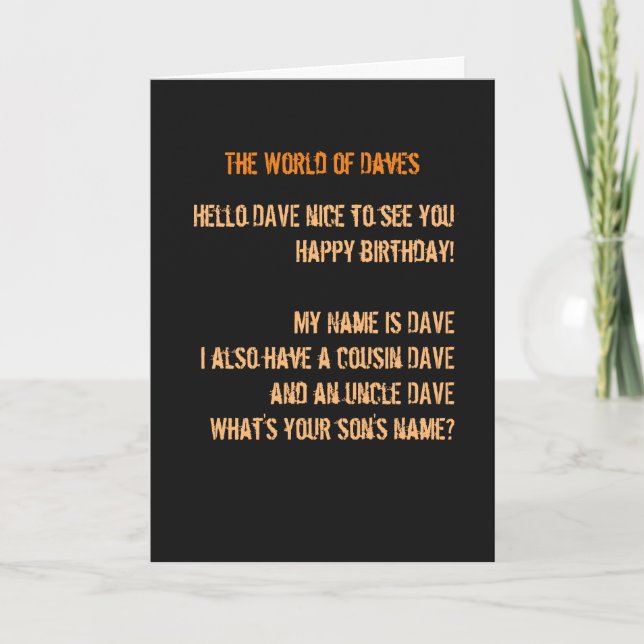 Carte DAVE avec le fils John (Devant)