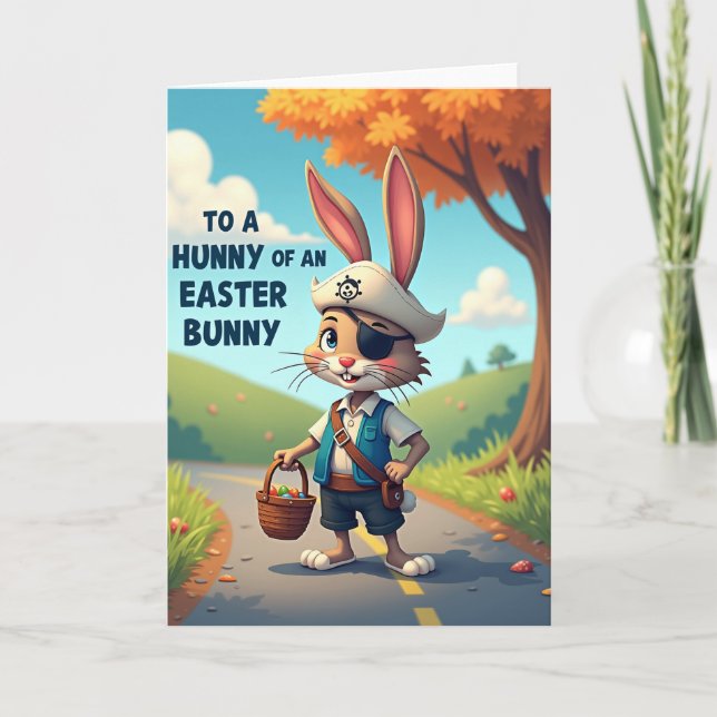 Carte d'aventure de Pâques du lapin joyeux (Devant)