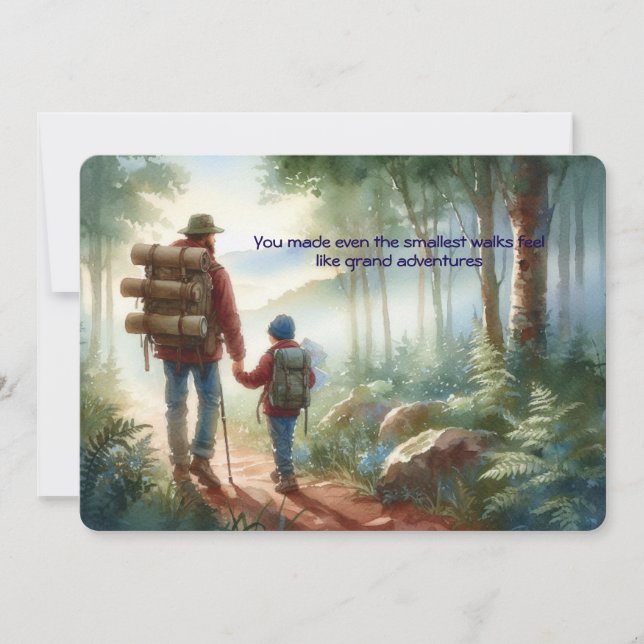 Carte d'aventure en forêt pour la fête des pères (Devant)