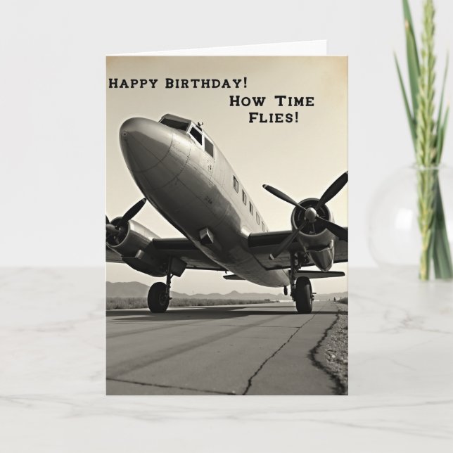 Carte d'avion vintage intemporel (Devant)