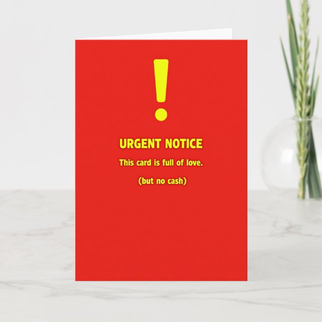 Carte d'avis d'amour urgent (Devant)