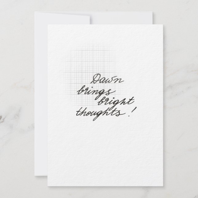 Carte Dawn Brings Bright Thoughts - Minimalist  (Devant)