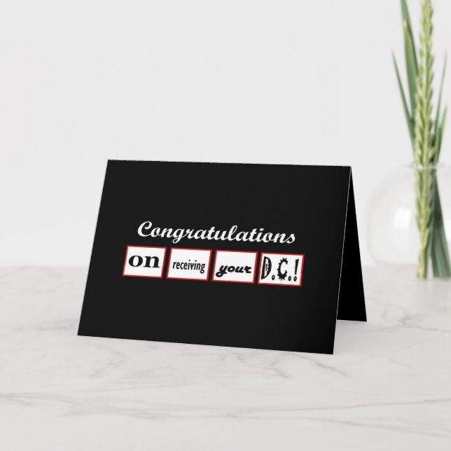 Carte DC Degree - NOM PERSONNALISÉ Félicitations - (Devant)