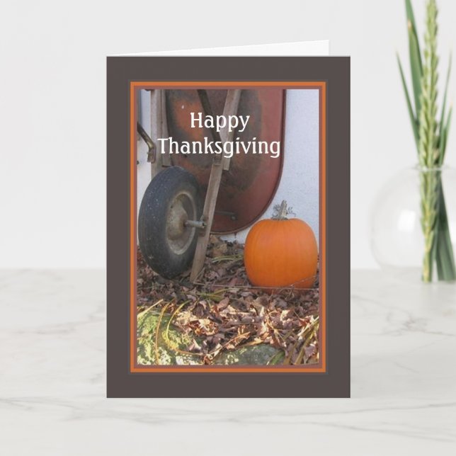 Carte d'Citrouille de Thanksgiving et carte de vac (Devant)