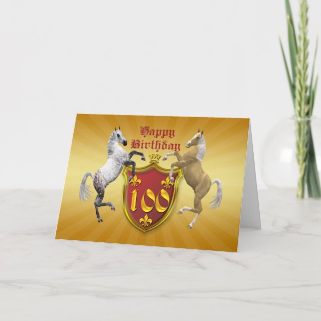Carte de 100e anniversaire avec un blason (Devant)