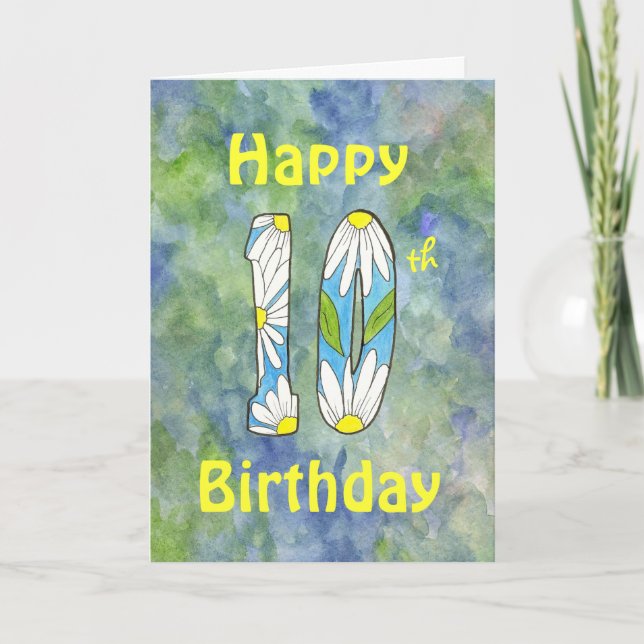 Carte de 10e anniversaire de la marguerite (Devant)