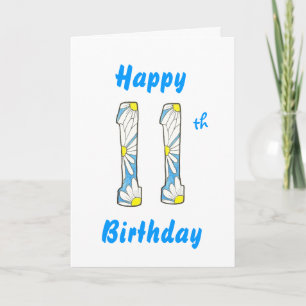 Carte de 11e anniversaire Daisy