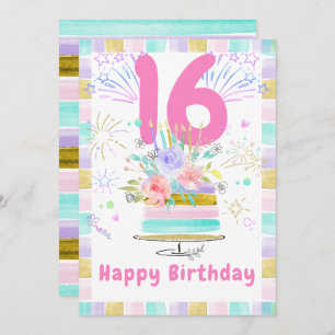 Carte de 16e anniversaire modifiable
